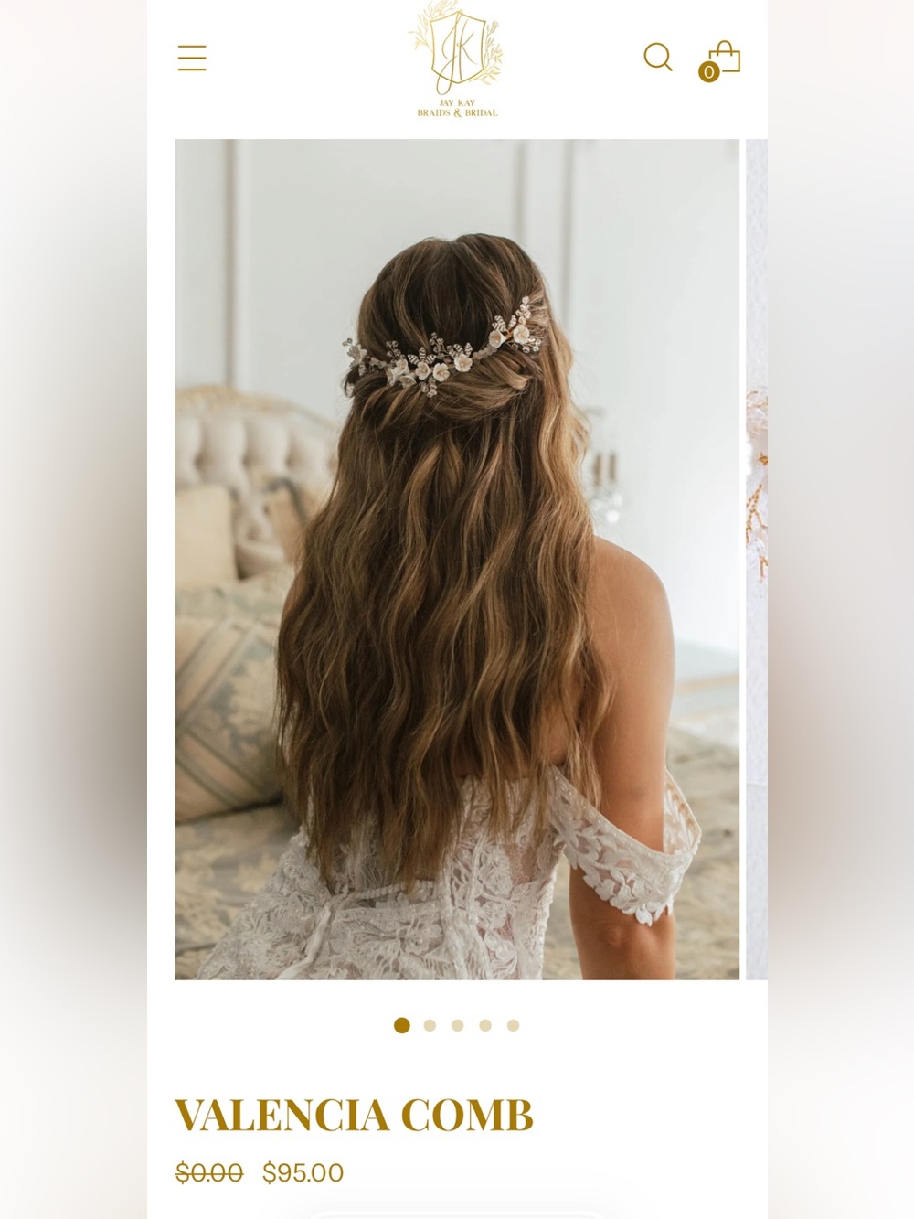 Valencia Bridal Hair Comb – Gold Floral Wedding Headpiece (New